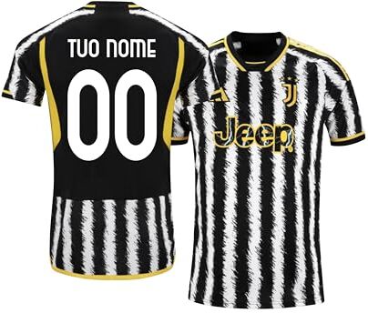 MAESTRI DEL CALCIO Maglia J U V E JUVENTU S Home BIANCONERA Ufficiale Originale Gara Bambino Adulto Personalizzabile (Vlahovic, Chiesa, weah, Pogba)