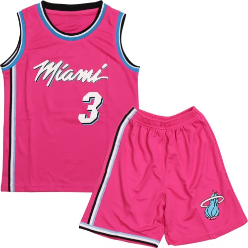 DaceStar Completo Basket Bambino, Maglia Basket Bambino, Completino Basket Bambini, Completo Basket Ragazzo, Canotta Basket + Pantaloncini Basket 4-14 Anni（Rosa#3,S