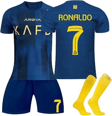 Generic 2024 Maglia da calcio per bambini adulti,Nr.7 Al NASSR FC Maglietta da calcio casa/visitatore,23/24 Set di maglie da calcio,Abbigliamento da allenamento per il calcio Camicia, pantaloncini e calzini