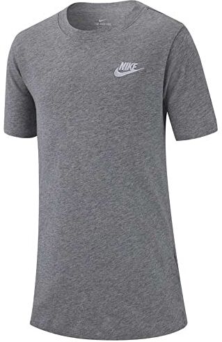 Nike -063 B NSW Tee EMB Futura Maglia Lunga Dk Grey Heather e White XL