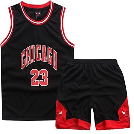 ISOVNUS Magliette e Pantaloni da Basket, Senza Maniche Maglia Completo Basket Bambino, Completo Basket Ragazzo 2 Pezzi per Bambini 7-8 Anni