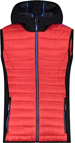 CMP Gilet ibrido antistrappo da bambini con cappuccio fisso, Ferrari, 128