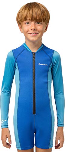 Cressi Shorty Kid Muta Shorty per Bambini in Neoprene Ultra Stretch 1.5/2mm, Maniche Lunghe, M (3 Anni), Blu/Azzurro