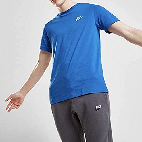 Nike M NSW Club Tee T-Shirt, Uomo, Royal Blue/White, M
