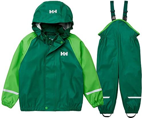 Helly Hansen Unisex Bambini Kids Bergen 2.0 Pu Rainset, Verde scuro, 4