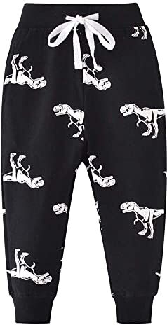 Pantaloni lunghi per ragazzi Pantaloni da Ragazzo, Dinosaur Black, 92, Boy's