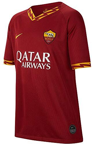 Nike Roma Y BRT Stad JSY SS HM Maglietta Sportiva Maniche Corte, Unisex Bambini, Team Crimson/(University Gold) (Full Sponsor), S