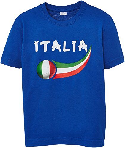 Supportershop Italia Calcio Fan T-Shirt, Blu (Blu Elettrico), 12/14 Anni