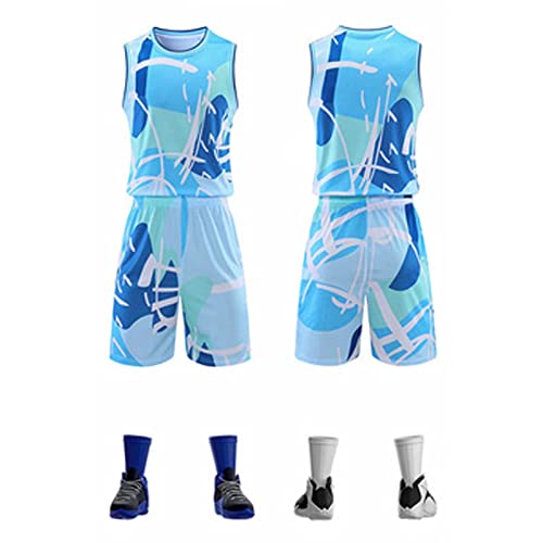 VOLLENC Magliette da basket personalizzate e pantaloncini stampati, numeri di squadra personalizzati, tute da uomo/giovani/donne