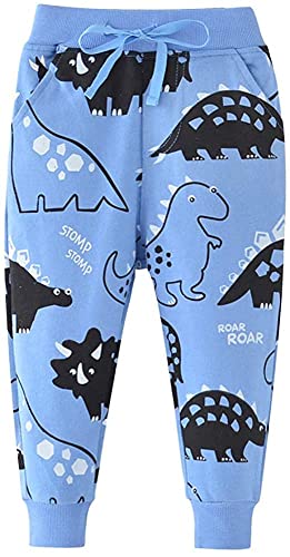 Pantaloni lunghi per ragazzi Pantaloni da Ragazzo, Blu Dinosauro, 116, Boy's