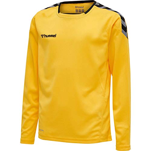 hummel hmlAUTENTICA Maglia in Poliestere L/S, Unisex-Bambini e Ragazzi, Sport Giallo/Nero, 152