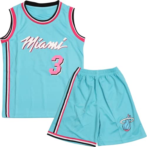 DaceStar Completo Basket Bambino, Maglia Basket Bambino, Completino Basket Bambini, Completo Basket Ragazzo, Canotta Basket + Pantaloncini Basket 4-14 Anni（Blu#3,XS