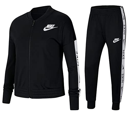 Nike G NSW TRK SUIT TRICOT, Tuta Bambina, black/(white), XL