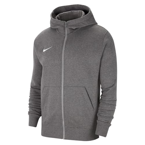 Nike Y Nk Flc Park20 Fz, Hoodie Unisex Bambini E Ragazzi, Carbone/Bianco, 7-8 anni