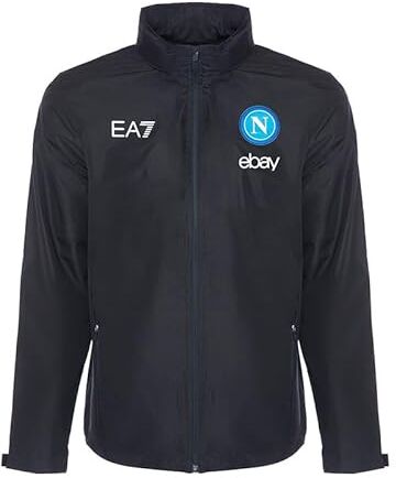 SSC NAPOLI Giacca Antivento Leggera Blu, EA7, Prodotto Ufficiale, Logo SSCN, estiva, chiusura zip, M