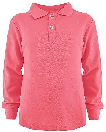 JOPHY & CO. Polo T-Shirt Sportivo da Allenamento Scolastico a Manica Corta e lungha per Bambini e Ragazzi Unisex cod.2900 (8 Anni, 2905 Corallo)