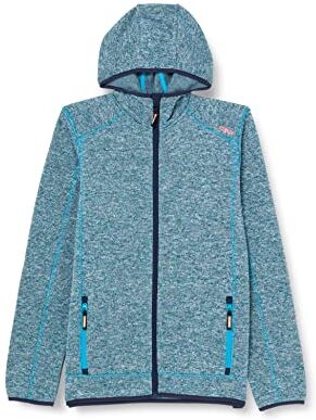 CMP Giacca in Knit-Tech da bambini con cappuccio fisso, Danubio-B. Blue-Flamingo Fluo, 98