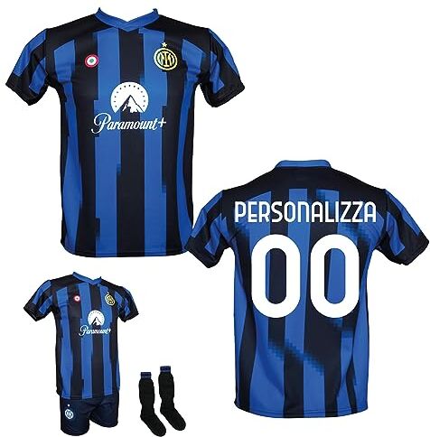 Generico Maglia Calcio neroazzurra Personalizzabile Replica Autorizzata 2023-2024 Taglie da Bambino e Adulto. Personalizza con Il Tuo Nome o Il Nome del Tuo Giocatore Preferito (XL-Adulto)