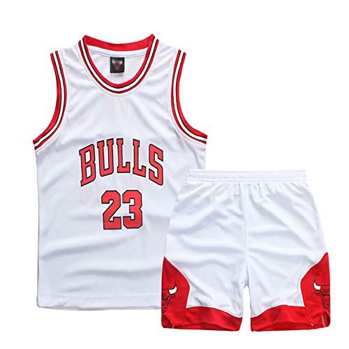 ISOVNUS Magliette e Pantaloni da Basket, Senza Maniche Maglia Completo Basket Bambino, Completo Basket Ragazzo 2 Pezzi per Bambini 11-12 Anni