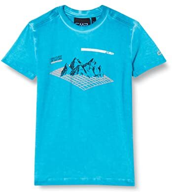 CMP T-shirt Elasticizzata In Jersey Da Bambini, Maglietta Unisex Bambini e ragazzi, Blu (Reef), 128