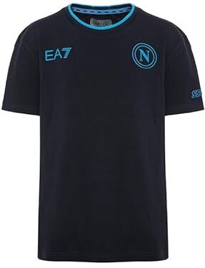 SSC NAPOLI T-Shirt Rappresentanza Bambino Blu, EA7, Prodotto Ufficiale, Logo SSCN, mezze maniche, 5 anni