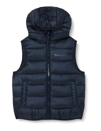 Champion Legacy Legacy Outdoor K Light WR S-L Hooded Gilet imbotito, Blu Marino, 9-10 anni Bambino FW23