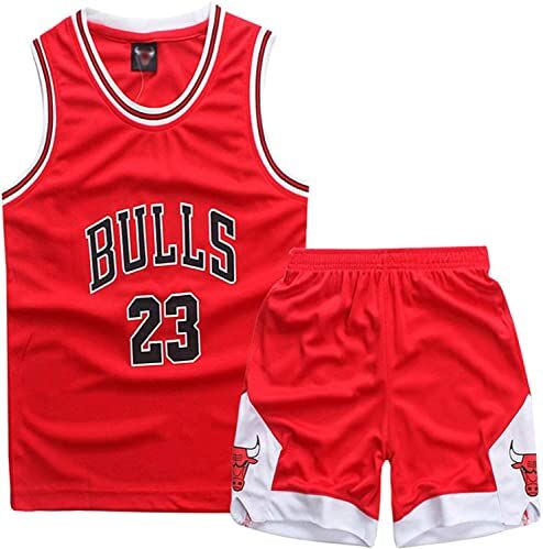 DaceStar Completo Basket Bambino,Completo Basket Ragazzo 2 Pezzi, Divisa Basket Bambino Popolare, Maglia Basket Bambino, Canotta Basket Bambino + Pantaloncini 12-14 Anni(Rosso, XXL)