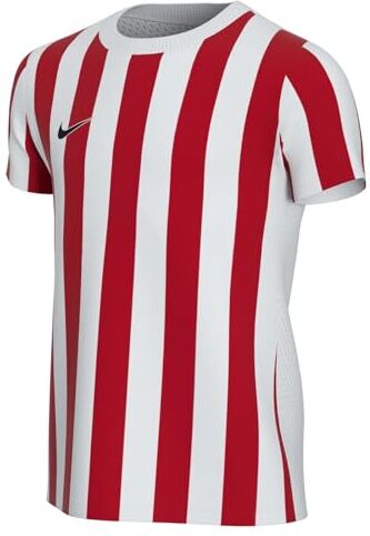 Nike Striped Division IV Jersey Maglia a Maniche Corte da Bambino, Unisex Bambini, , Bianco/Rosso/Nero., 7-8 Anni