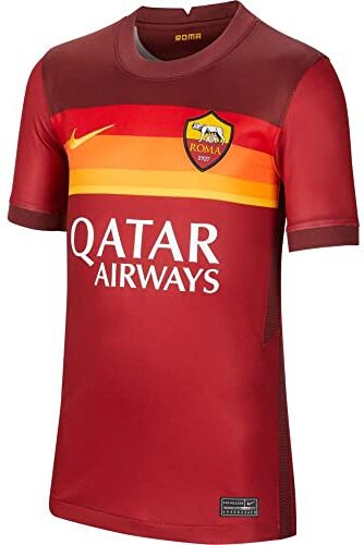 Nike Roma Y NK BRT STAD JSY SS HM T-Shirt, Unisex Bambini, Team Crimson/Dark Team Red/(University Gold) (Full Sponsor), M