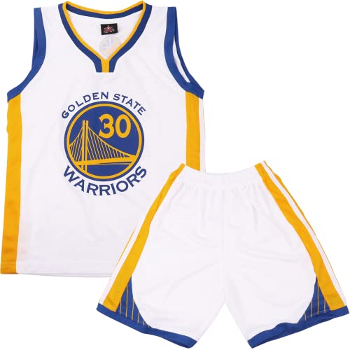 FUTERLY Completo Basket Bambino,2 Pezzi Completo Basket Ragazzo,Divisa Basket Bambino,Maglia Basket Bambino,Canotta Basket Bambino e Pantaloncini,Completino Basket Bambino 6-8 Anni,Bianco,M