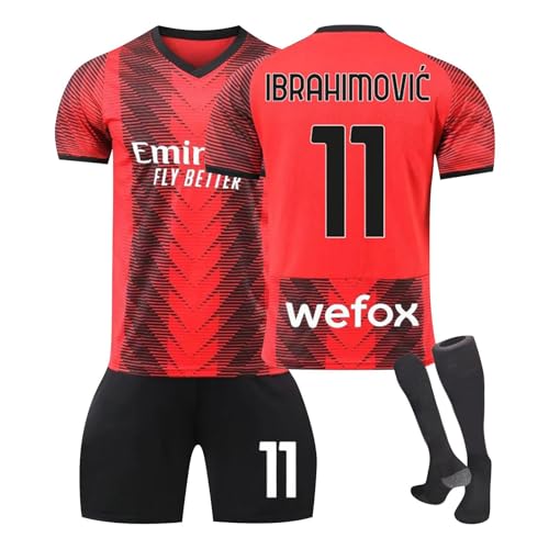 DUOROUPUTAO Maglia da Calcio Maglia Calcio Uomo Maglie Calcio Bambino Pantaloncini Calcio Kit Allenamento Calcio Tuta Calcio Completino Calcio Uomo Calze Calcio Antiscivolo(2- D11,3-4 anni)