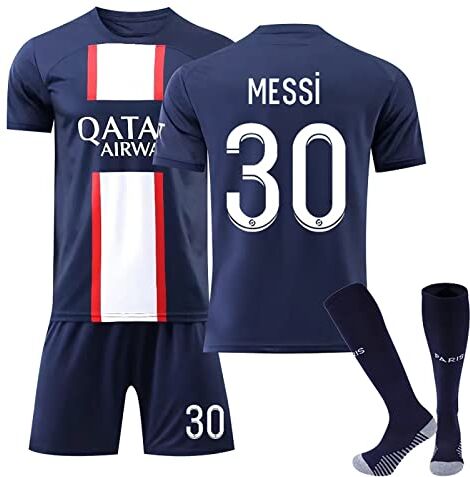 AZISEN Allenamento Calcio PSG, 2023 2024 Set da Maglie Allenamento Calcio Maglie Ragazzi da Calcio per Tifosi Sports T-Shirt Pantaloncini e Calzini di Calcio Bambino PSG Tuta (No.30,Bambini 4-5 anni)