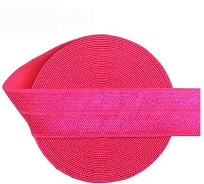 ZFISH 50 100 iarde 3/4" 20 mm solido lucido risvolto elastico spandex fascia in raso fascia per capelli biancheria intima abito cucito pizzo-virtuale rosa-50 iarde