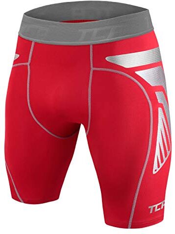 TCA Shorts Carbonforce Termici a Compressione per Ragazzo Rosso, XL Ragazzi (12-14 Anni)