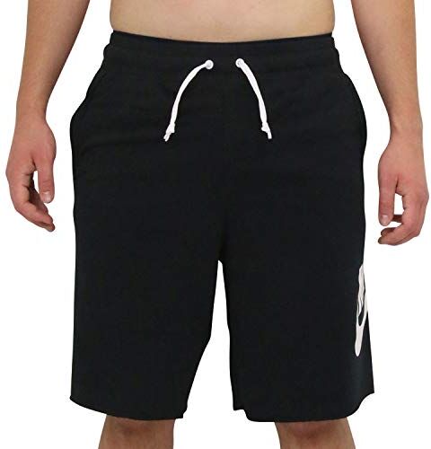 Nike M NSW He Short Ft Alumni, Pantaloncini Sportivi Uomo, Black/Black/White/(White), CUSTM