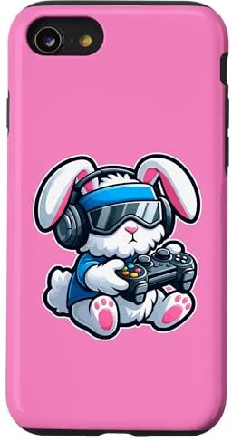 Funny Video Game Easter Eggs Bunny Gaming Kids tee Custodia per iPhone SE (2020) / 7 / 8 Videogiochi Coniglio Pasqua Gaming Bunny Gamer Ragazzo Bambini Ragazze