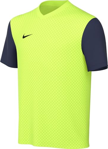 Nike Y Nk DF Tiempo Prem II JSY SS in Jersey, Volt/Midnight Navy/Black, 10-12 Anni Unisex-Bambini e Ragazzi