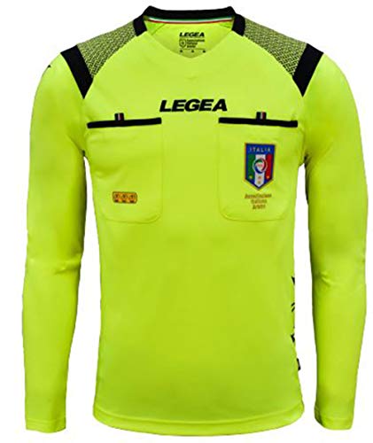 Legea Gara, Maglia Ufficiale FIGC Aia ML Stagione 2019/2020, XL Uomo, Giallo 2