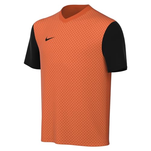 Nike Y Nk DF Tiempo Prem II JSY SS in Jersey, Arancione di Sicurezza/Nero, 7-8 Anni Unisex-Bambini e Ragazzi