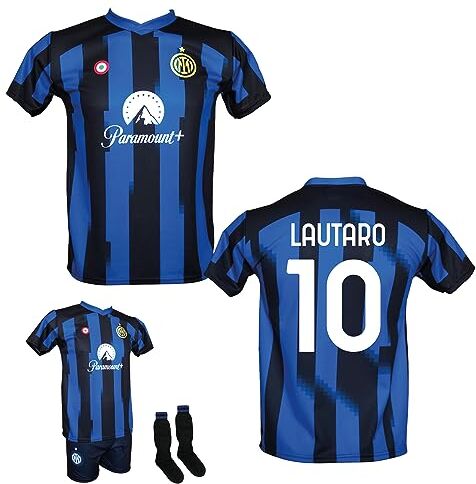 Generico Maglia Calcio Lautaro Martinez 10 neroazzurra Stagione 2023/2024 Replica Autorizzata Taglie da Bambino e Adulto. Scegli se Aggiungere Pantaloncini e Calzettoni (6 Anni)