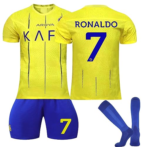 YIWAWQIAN Maglia Portogallo Maglia al NASSR Portogallo Maglie da Calcio per Adulti e Bambino Set da Calcio con Maglietta Pantaloncini e Calzini Camicia da Calcio da Uomo Maglia da Calcio da Uomo