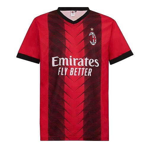 AC Milan Maglia Home Replica Stadio, Stagione 2023/24, Bambini e Ragazzi, Unisex, 10 anni