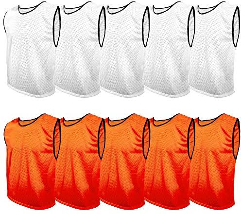 SPORTSBIBS 10x Pettorine da Allenamento Pettorina da Calcio, pettorine per Bambini, juniores e Adulti, Gilet, più di 10 Colori, Maglietta da Corsa Sportiva, Universale XS S M L XL XXL