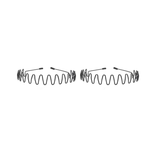 Geardeangloow 2 set di 2 pezzi unisex in metallo molla ondulata fascia per capelli sport viso lavaggio fascia per capelli 05