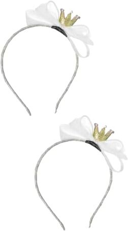 FRCOLOR 2 Pz Accessori Per Per Bambini Diadema D'oro Nastri Per Per Ragazze Copricapo Con Nodo a Fiocco Fasce Per Neonati Neonato Papillon Bambino Plastica Oggetti Di Scena