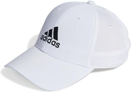 Adidas Unisex Adulto Embroidered Logo Lightweight Baseball Cappellino, White/Black, S/M