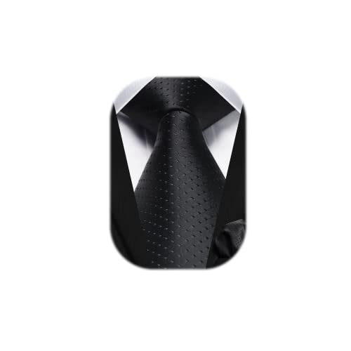 HISDERN Cravatta Nera Uomo Classico A Pois Fazzoletto Formale Eleganti Matrimonio Cravatte E Fazzoletti Da Taschino Set Per Funerale Ufficio