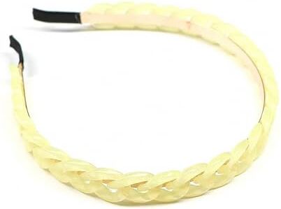 YJzhAHanG Fascia for capelli, fasce for capelli, fascia for capelli con treccia a catena, fascia in acrilico for accessori for capelli da donna (Color : Yellow, Size : One Size)