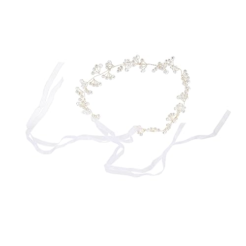 Didiseaon di strass perla cerchietto bride sciarpa nastro copricapo sposa per cristallo bianca