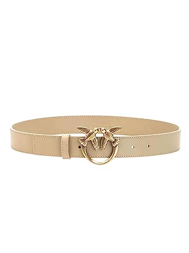 Pinko Love Berry H3 Belt Vitello Set, Cintura Donna, C71q_tempesta Sabbia-antique Gold, L